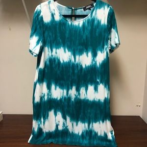 Teal tie-dye dress